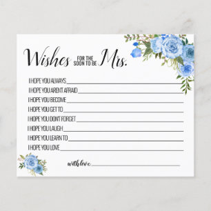 Wishes for the Soon to be Mrs advice card
