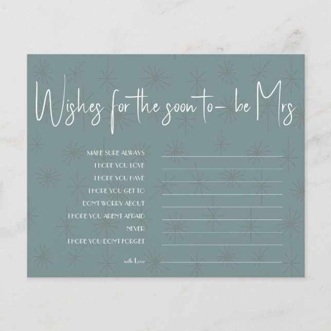 Wishes for the soon to-be Mrs Bridal Shower Card F Flyer (Front)