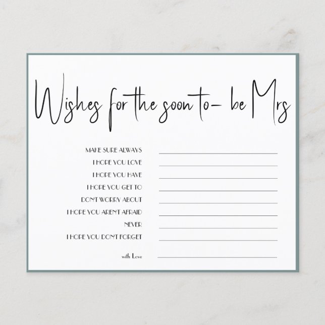 Wishes for the soon to-be Mrs Bridal Shower  Flyer (Front)