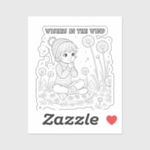 Wishes in the Wind Matte Sticker to Color