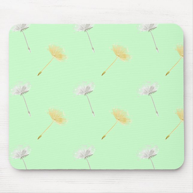 Wishes Mint Dandelion Flowers Mouse Pad (Front)
