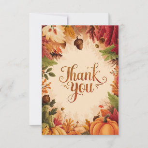 Wishes Pastel Autumn Fall Thank You Card