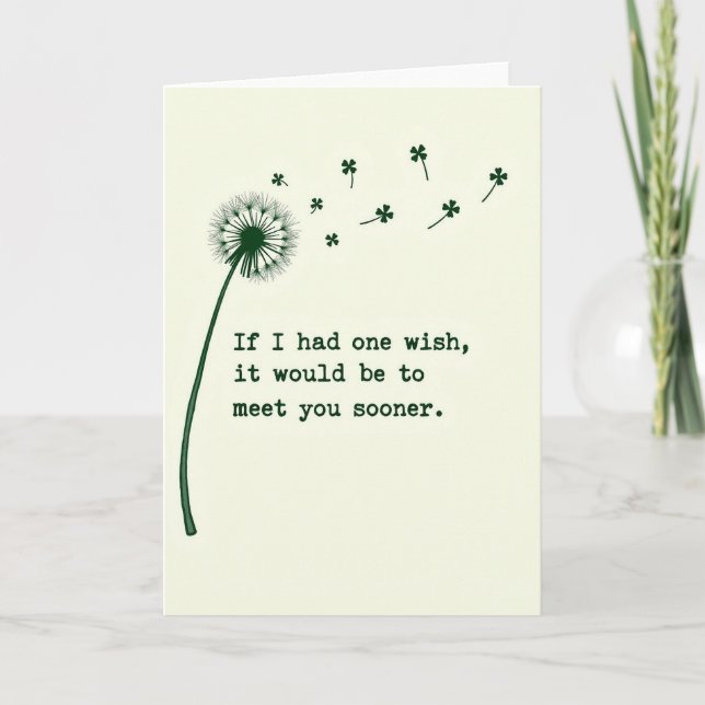Wishful Clover Greeting Card (Front)