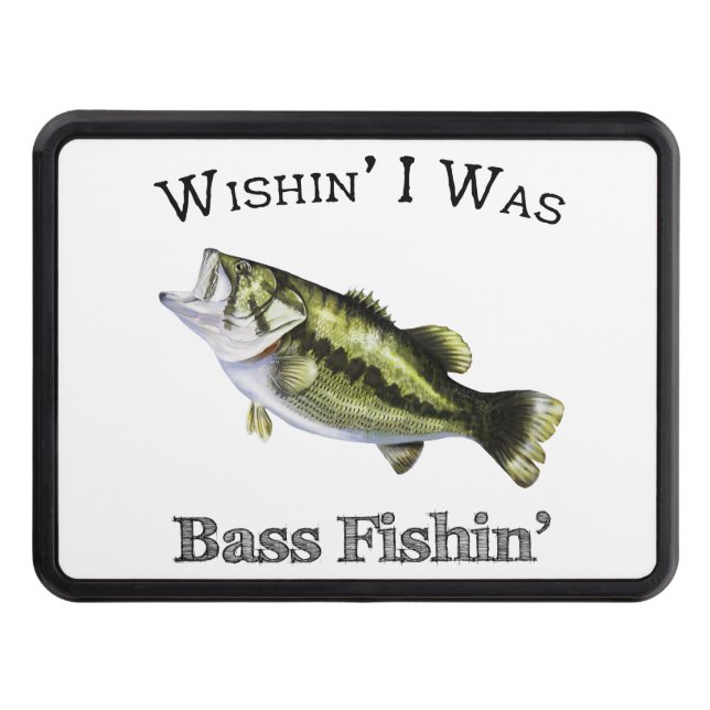 Wishin I Was Bass Fishing Towel Hitch Cover (Front)