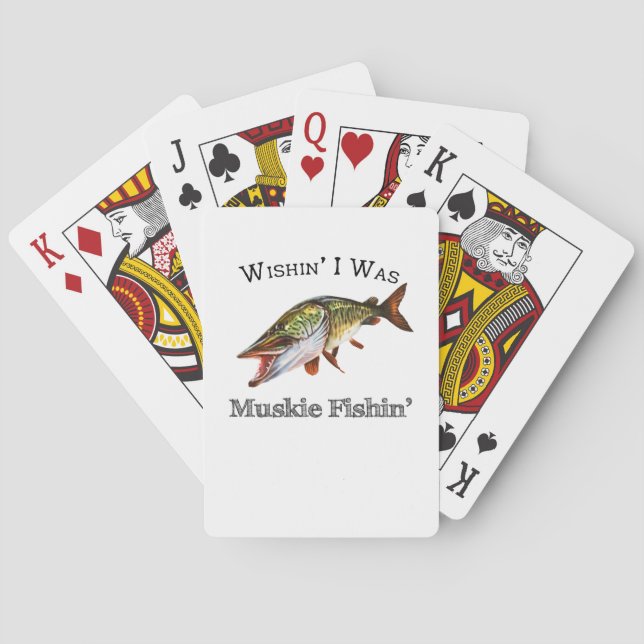 Wishin I Was Muskie Fishin Poker Cards (Back)