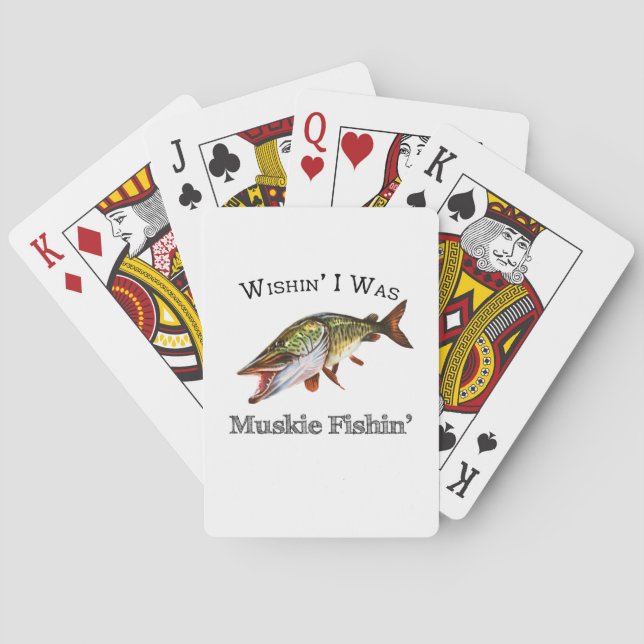 Wishin I Was Muskie Fishin Poker Cards (Back)