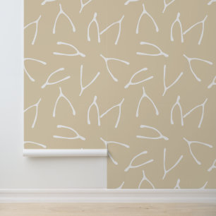 Wishing Bone Beige White Good Luck Symbol Wallpaper