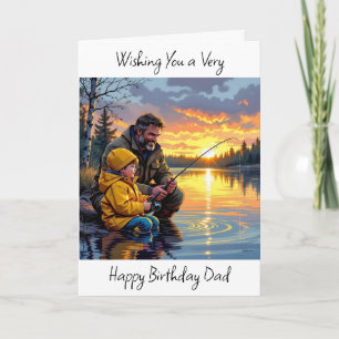 Wishing Dad a Happy Birthday Night Fishing Card