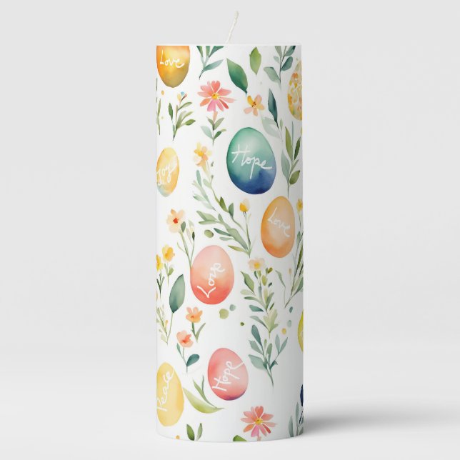 Wishing Easter Pillar Candle (Front)