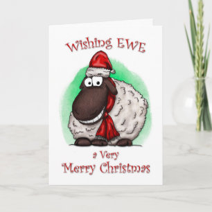 Wishing Ewe Sheep Merry Christmas Card