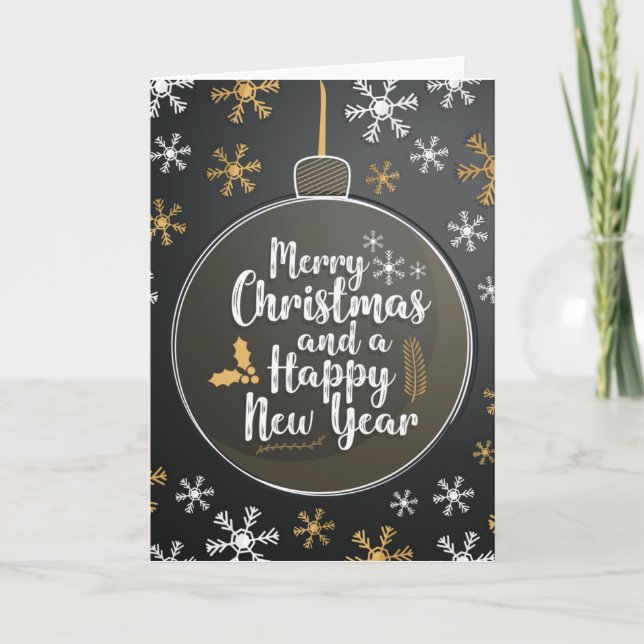 Wishing Happy Holiday Decorative Christmas Tree Card (Front)