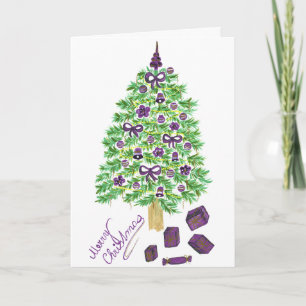 Wishing Happy Holiday Decorative Christmas Tree Card