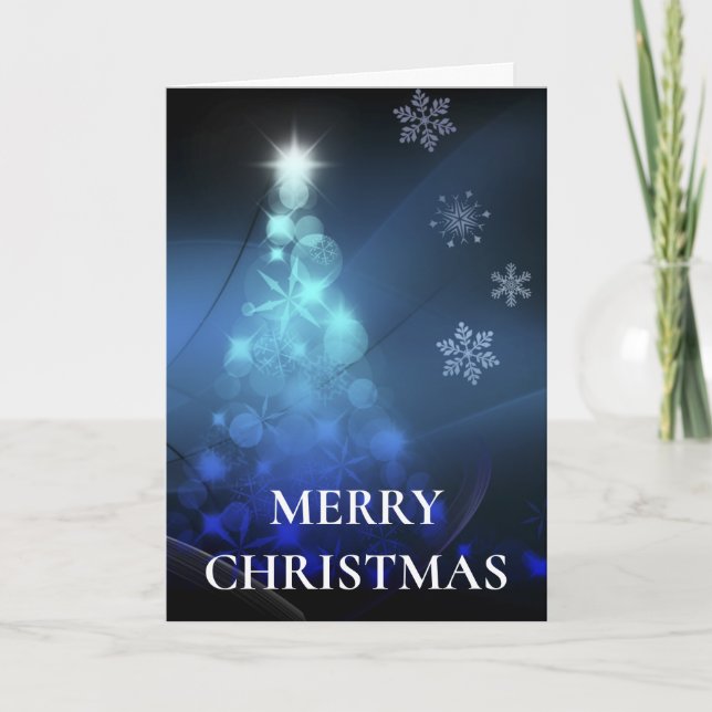 Wishing Happy Holiday Decorative Christmas Tree Card (Front)