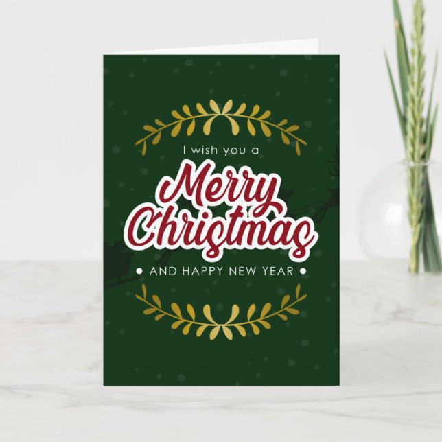 Wishing Happy Holiday Decorative Christmas Tree Card (Front)