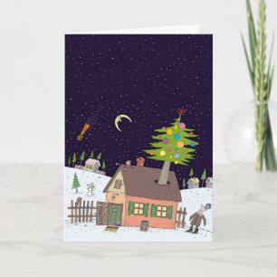 Wishing Happy Holiday Decorative Christmas Tree Card
