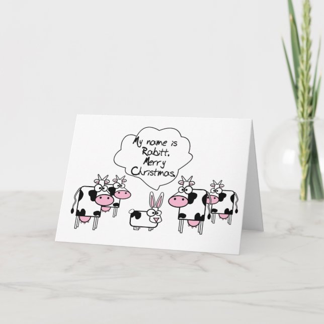Wishing Happy Holiday Funny Cute Animal Christmas Card (Front)