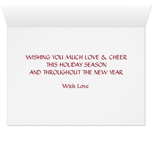 Wishing Happy Holiday Red Black Stripes (Inside Horizontal (Bottom))