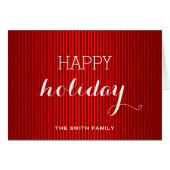 Wishing Happy Holiday Red Black Stripes (Front Horizontal)