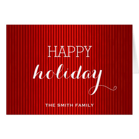 Wishing Happy Holiday Red Black Stripes (Front Horizontal)