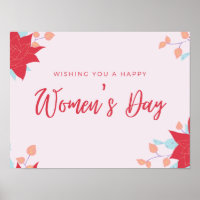 Wishing happy women's day pink poster