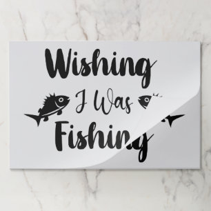 Wishing I was fishing funny quote Paper Pad