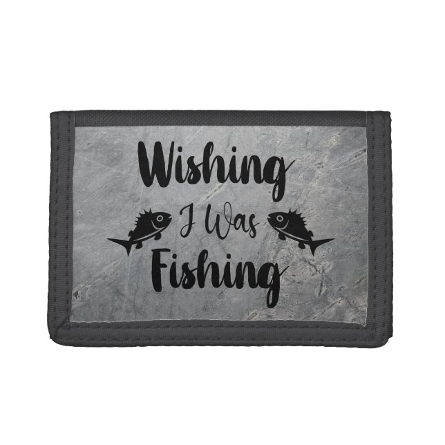 Wishing I was fishing funny quote Trifold Wallet (Front)