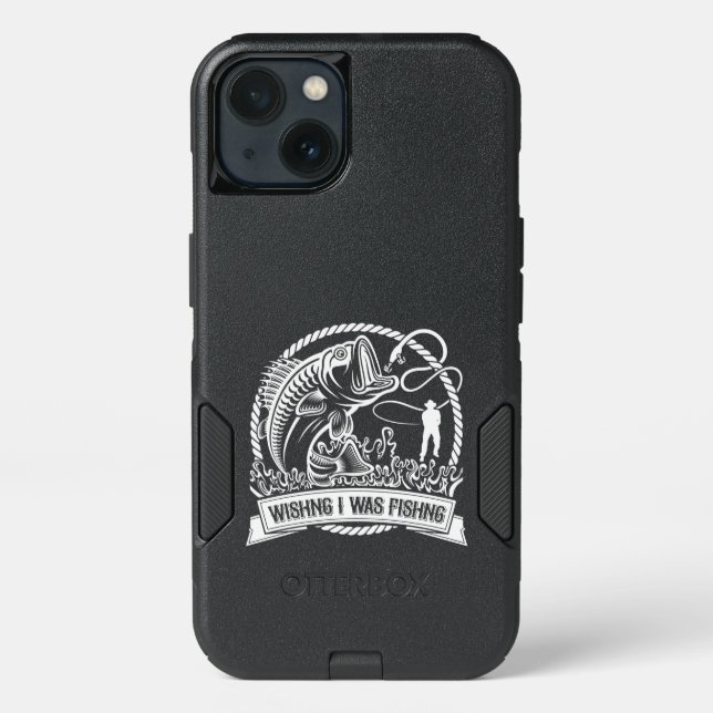 Wishing I Was Fishing Otterbox iPhone Case (Back)