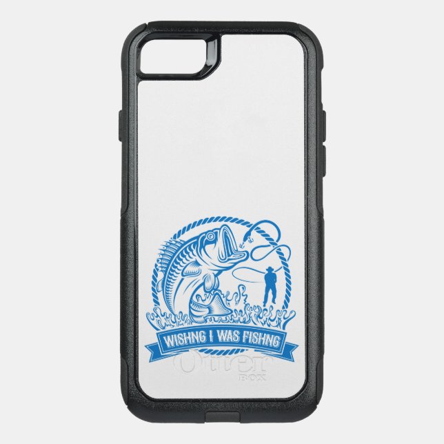 Wishing I Was Fishing Otterbox iPhone Case (Back)
