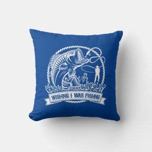 Wishing I Was Fishing Throw Pillow