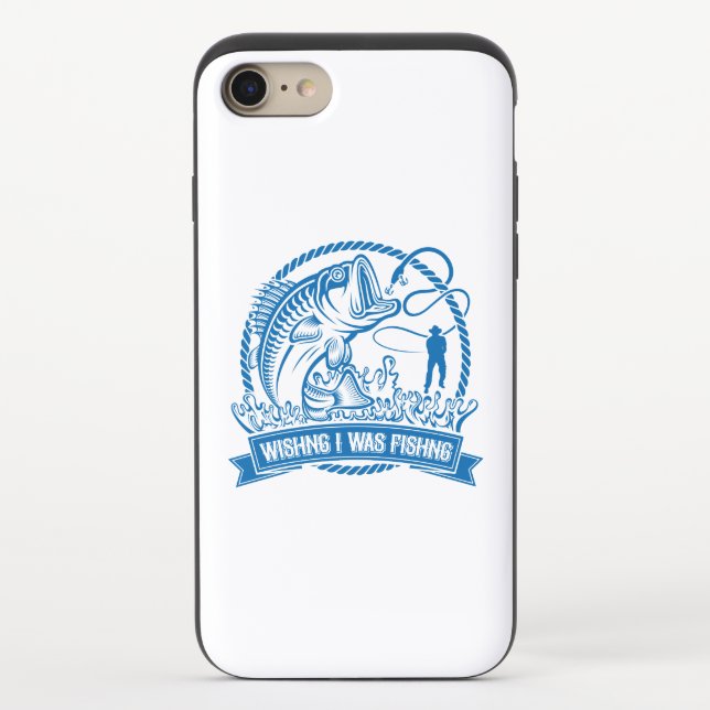 Wishing I Was Fishing Uncommon iPhone Case (Back)