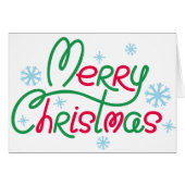 Wishing Merry Christmas Pink White Snowflake (Front Horizontal)