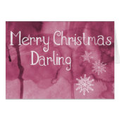 Wishing Merry Christmas Pink White Snowflake (Front Horizontal)