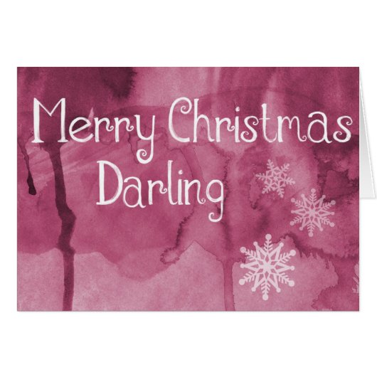 Wishing Merry Christmas Pink White Snowflake (Front Horizontal)