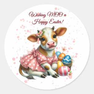 Wishing MOO a Happy Easter! Classic Round Sticker