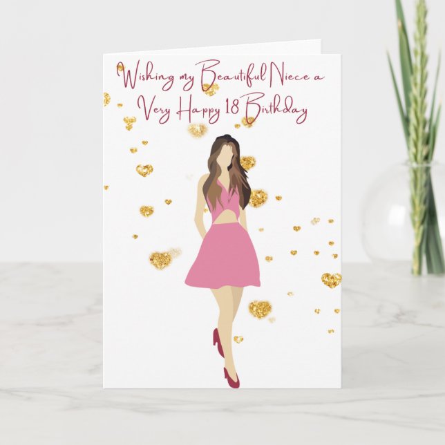 Wishing my Niece a Very Happy 18 Birthday Card (Front)