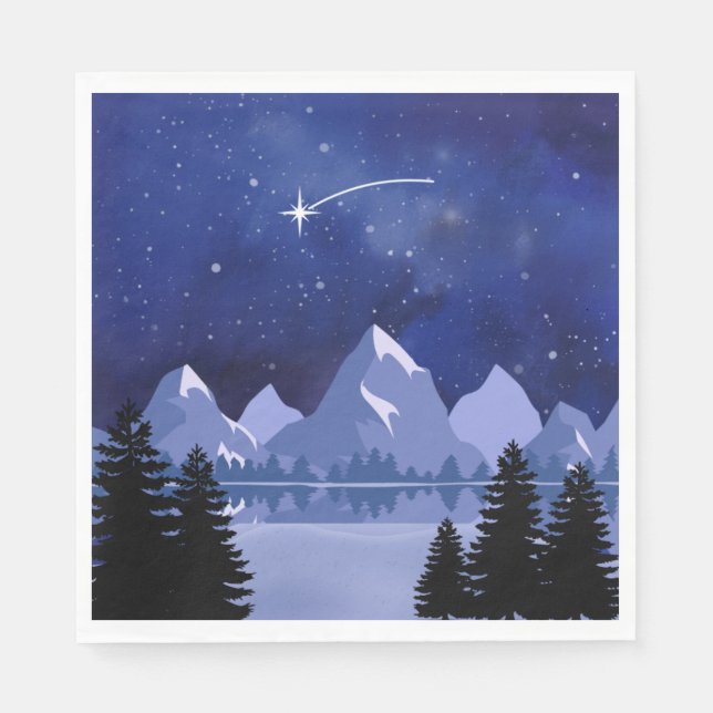 Wishing Star Night Sky Napkins (Front)