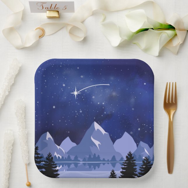 Wishing Star Night Sky Paper Plates (Wedding)