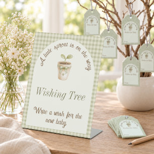 Wishing Tree Little Sprout Baby Shower Pedestal Sign