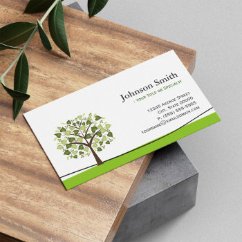 Wishing Tree Of Hearts - Simple Green Stylish Business Card by CardHunter at Zazzle
