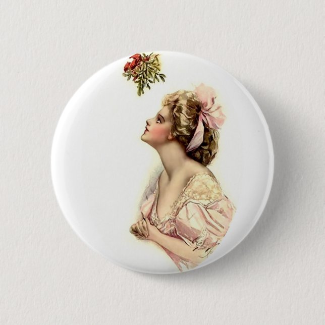 Wishing Under the Mistletoe Button (Front)