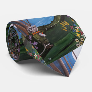 Wishing Upon The Moon Painting by Alfred Fox Neck Tie