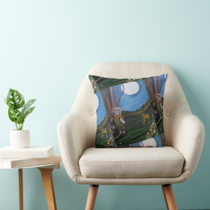 Wishing Upon The Moon Painting by Alfred Fox Throw Pillow