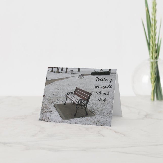 Wishing we could sit and chat holiday card (Front)