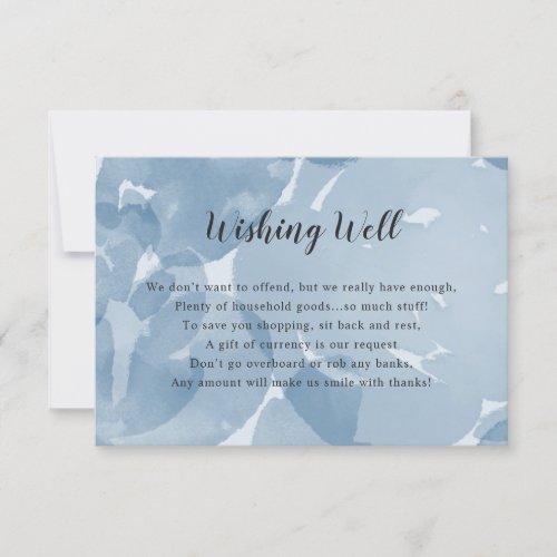 Wishing Well Bridal Shower  blue watercolor Invitation