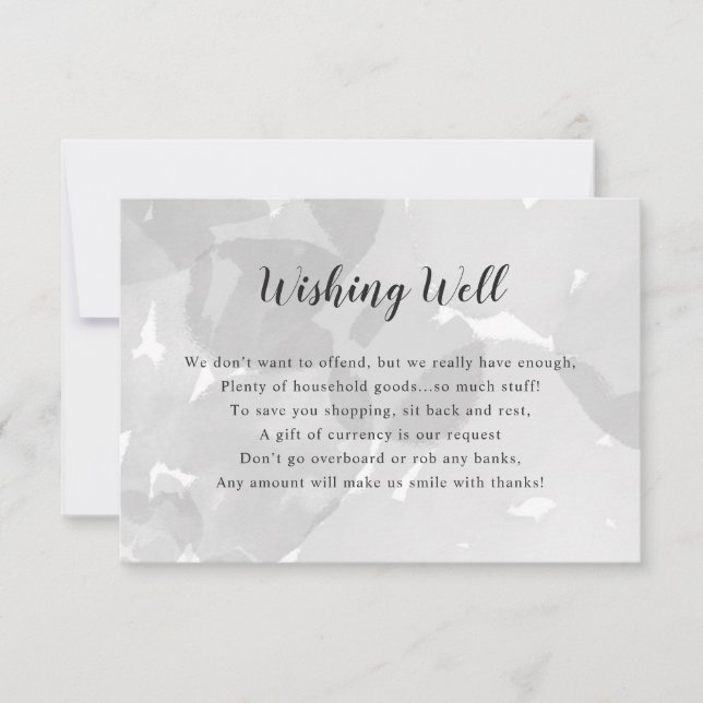 Wishing Well Bridal Shower | gray watercolor Invitation (Front)