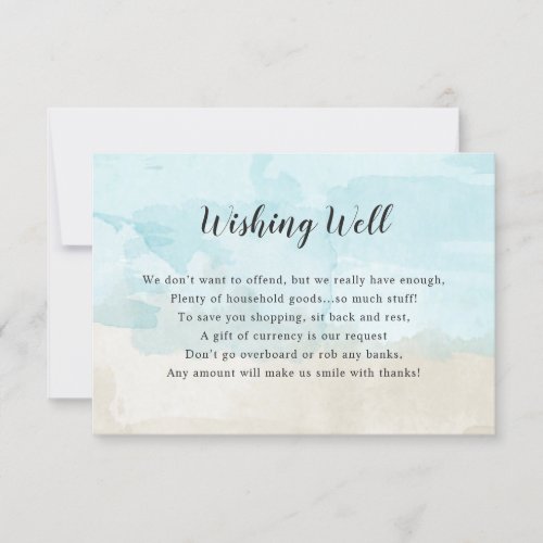 Wishing Well Bridal Shower in beach watercolor Invitation