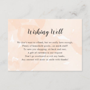 Wishing Well Bridal Shower peach watercolor Invitation