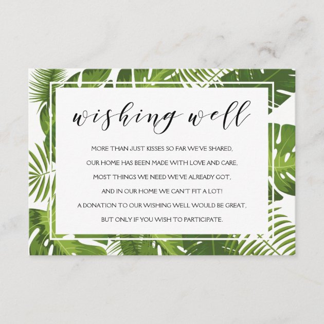 Wishing Well Card | Elegant Tropical Wedding