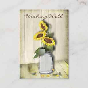 WISHING WELL CARD  MASON JAR WITH SUNFLOWERS