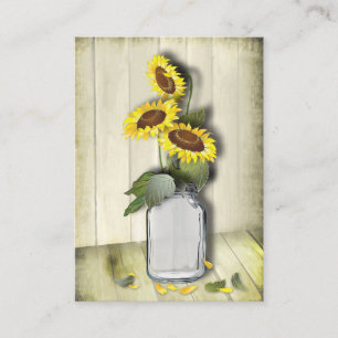 WISHING WELL CARD  MASON JAR WITH SUNFLOWERS